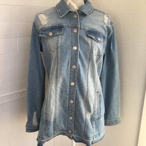 NWT Tribal Jeans Brand Distressed Jean Jacket 2119